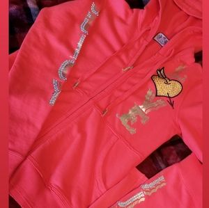 Red studded  Juicy couture track suit